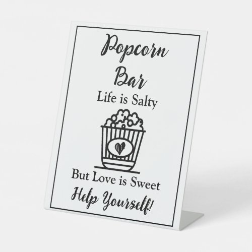 Popcorn Bar  Wedding Sign