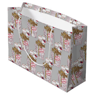 Popcorn BB Cookie Bouquet-Gray Baseball-GIFT BAG,L Large Gift Bag