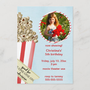 Popcorn Birthday Party Invitation