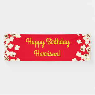 Popcorn Birthday Party Movie Theater Banner