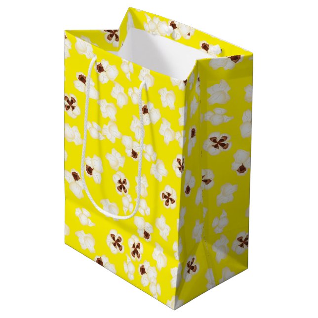 Popcorn Birthday Party Movie Theater Medium Gift Bag (Front Angled)