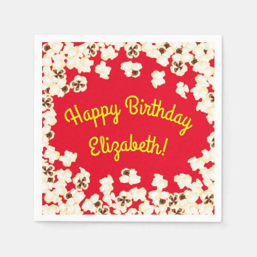 Popcorn Birthday Party Movie Theater Napkins