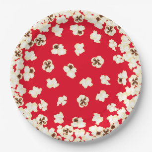 Popcorn Birthday Party Movie Theater Paper Plates