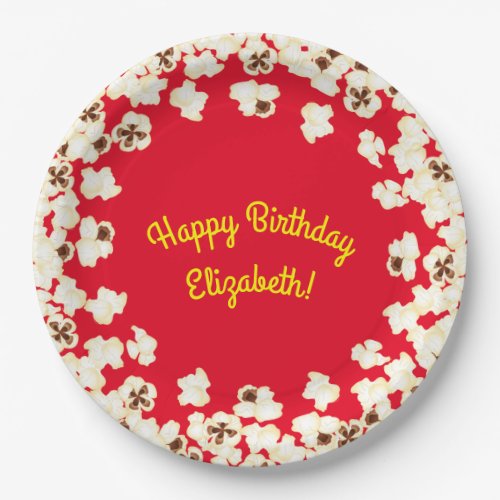 Popcorn Birthday Party Movie Theater Paper Plates