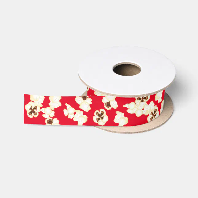 Popcorn Birthday Party Movie Theater Satin Ribbon | Zazzle