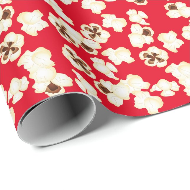 Popcorn Birthday Party Movie Theater Wrapping Paper (Roll Corner)