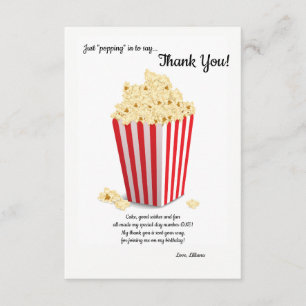 Popcorn Box Thank You Note Invitation