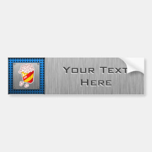 Popcorn; Brushed metal-look Bumper Sticker