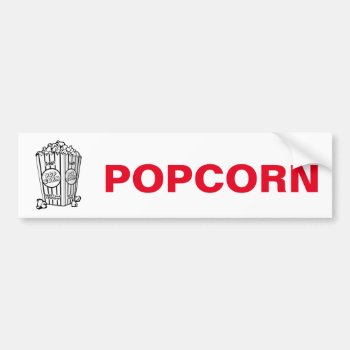 Popcorn Bumper Sticker by jetglo at Zazzle
