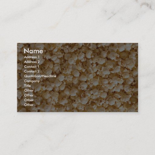 Customizable Popcorn Business Cards