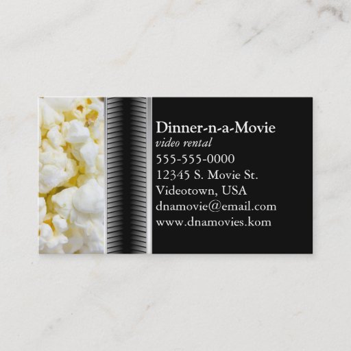 Customizable Popcorn Business Cards
