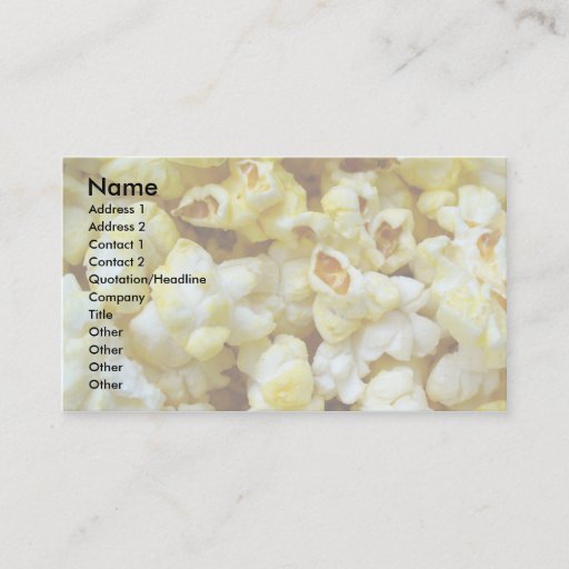 Customizable Popcorn Business Cards 01