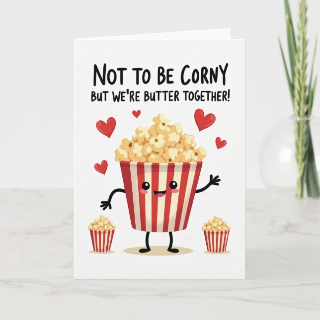 Popcorn Butter Together Love Card (Front)