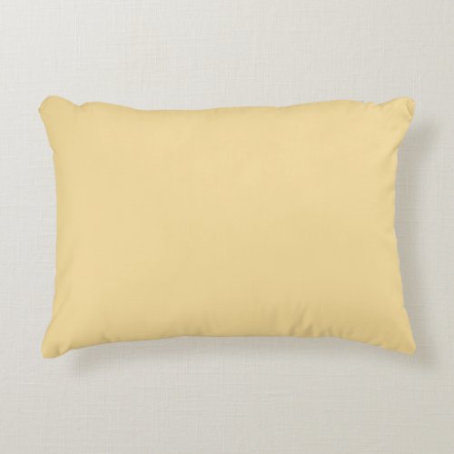 Popcorn Butter Yellow Solid Color Print Accent Pillow