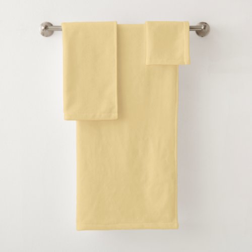 Popcorn Butter Yellow Solid Color Print Bath Towel Set