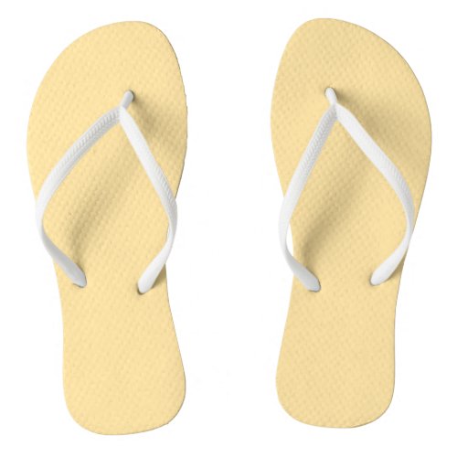 Popcorn Butter Yellow Solid Color Print Flip Flops