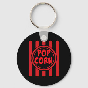 Popcorn Carnival Costume Shirt Funny Red White Str Keychain