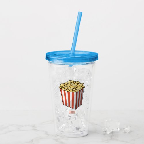 Popcorn cartoon illustration  acrylic tumbler