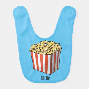 Popcorn cartoon illustration baby bib