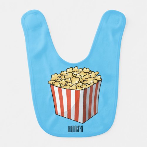 Popcorn cartoon illustration  baby bib