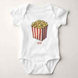 Popcorn cartoon illustration baby bodysuit