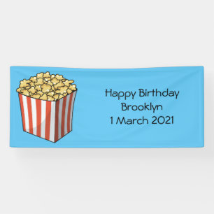 Popcorn cartoon illustration banner