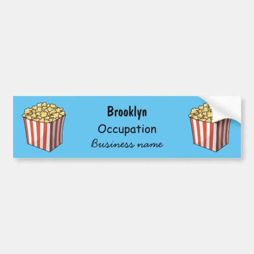 Popcorn cartoon illustration bumper sticker