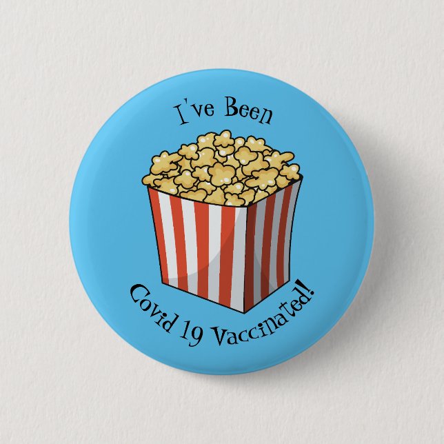 Popcorn cartoon illustration button (Front)