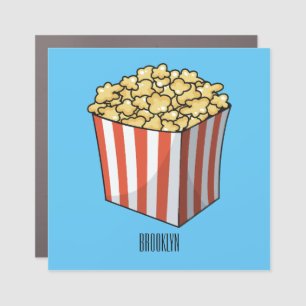 Popcorn cartoon illustration car magnet