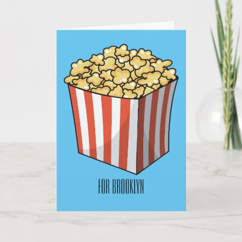 Popcorn cartoon illustration  card