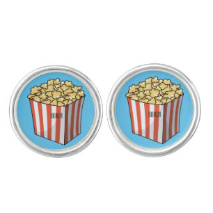 Popcorn cartoon illustration cufflinks