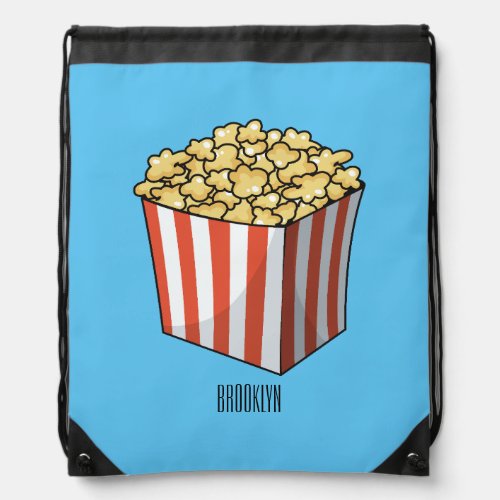 Popcorn cartoon illustration  drawstring bag