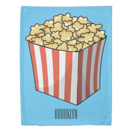 Popcorn cartoon illustration  duvet cover