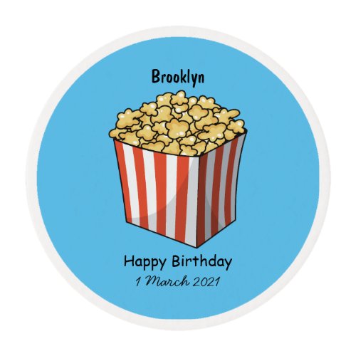 Popcorn cartoon illustration edible frosting rounds