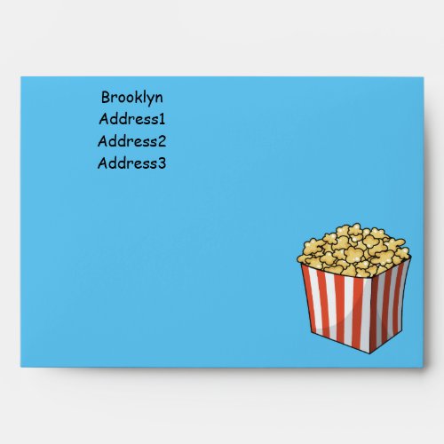 Popcorn cartoon illustration envelope