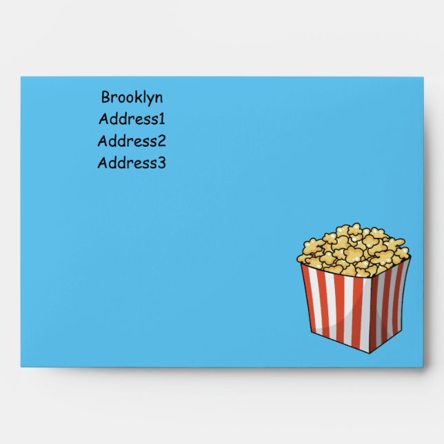 Popcorn cartoon illustration envelope (Front)