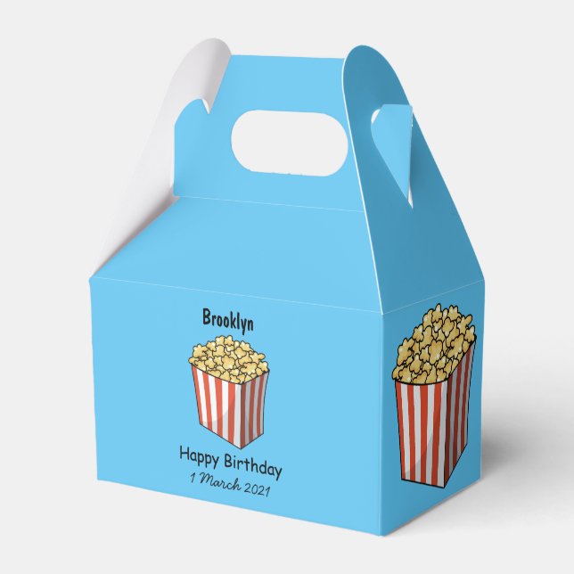 Popcorn cartoon illustration favor boxes (Front Side)