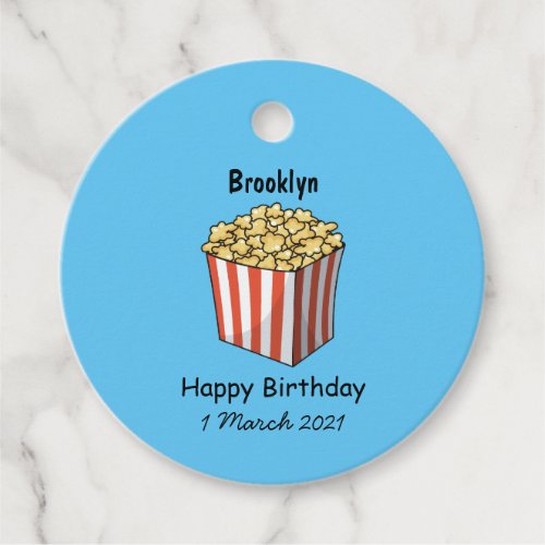 Popcorn cartoon illustration favor tags