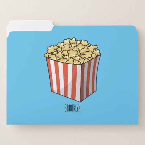 Popcorn cartoon illustration  file folder