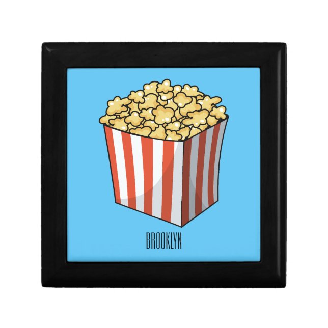 Popcorn cartoon illustration  gift box (Front)