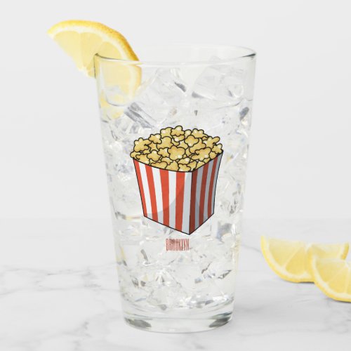 Popcorn cartoon illustration  glass