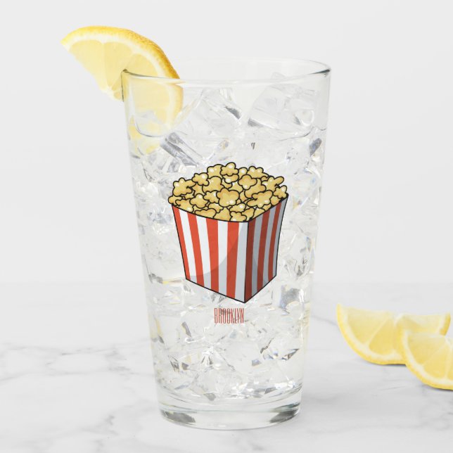 Popcorn cartoon illustration  glass (Front Ice)