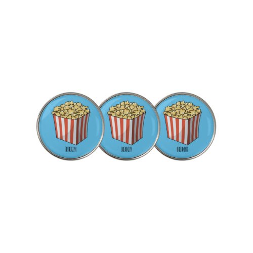 Popcorn cartoon illustration  golf ball marker