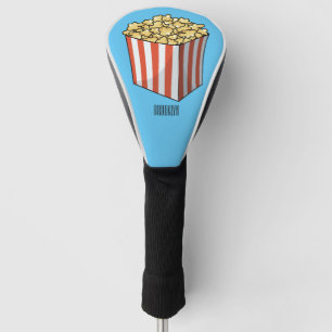 Popcorn cartoon illustration golf head cover