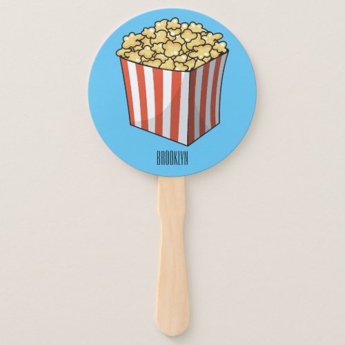 Popcorn cartoon illustration  hand fan