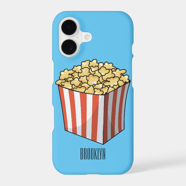 Popcorn cartoon illustration  iphone case (Back)