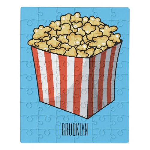 Popcorn cartoon illustration  jigsaw puzzle