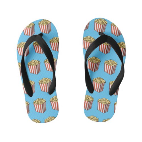 Popcorn cartoon illustration  kids flip flops