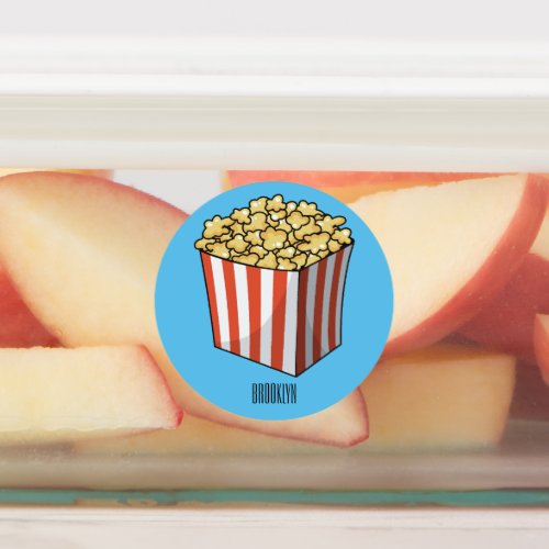 Popcorn cartoon illustration  labels