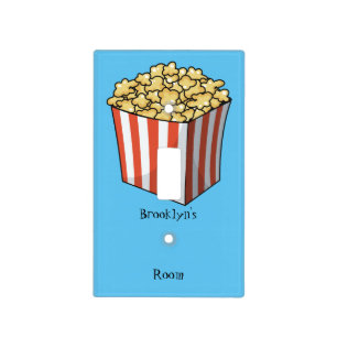 Popcorn cartoon illustration light switch cover